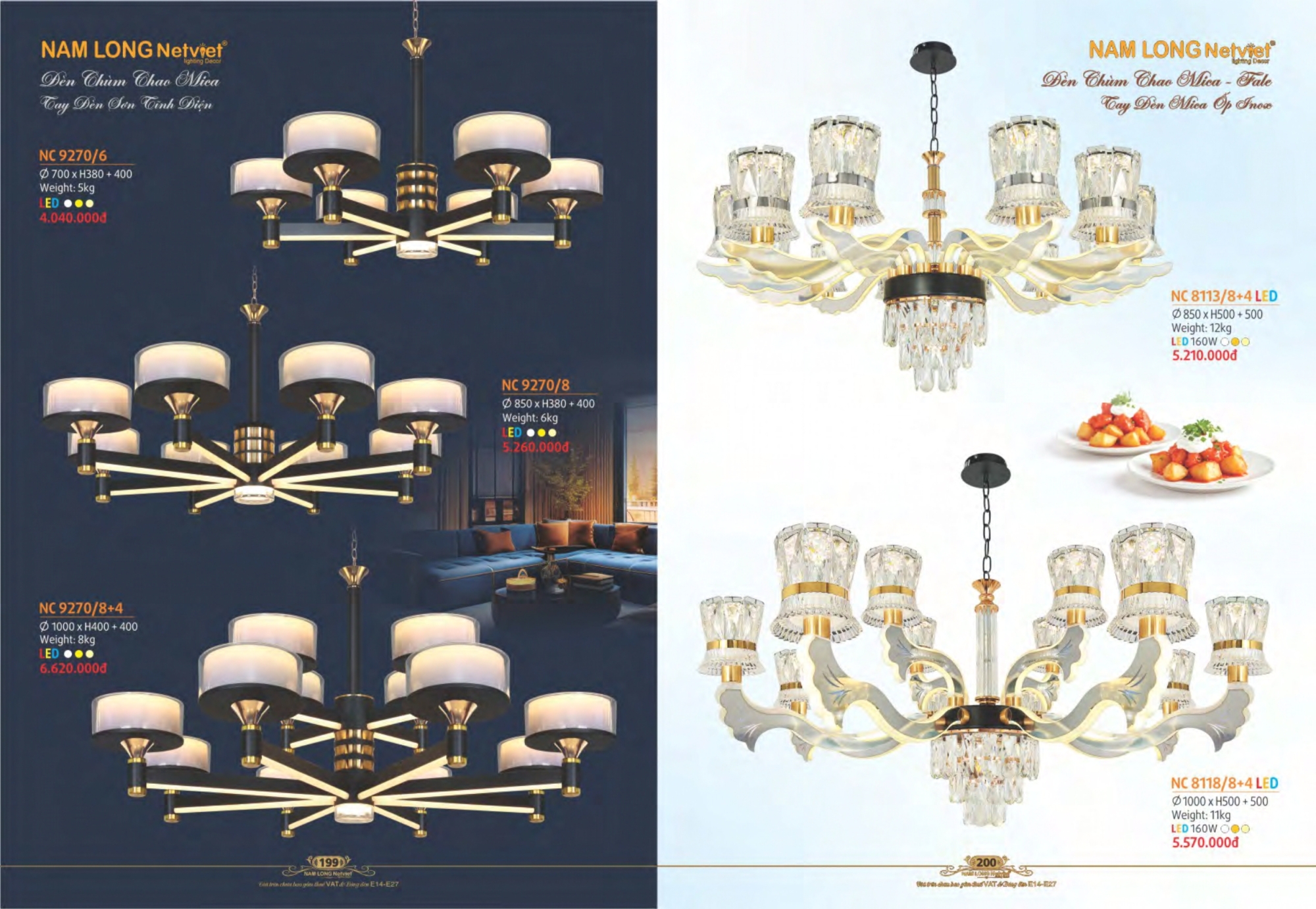 Bảng giá đèn trang trí Nam Long